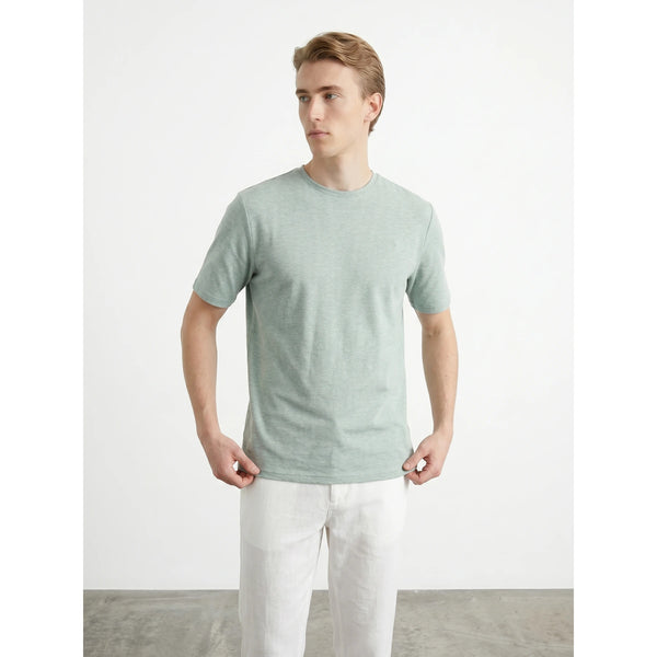 Green Relaxed Fit Mini Stripes Tshirt | Montivo Pakistan