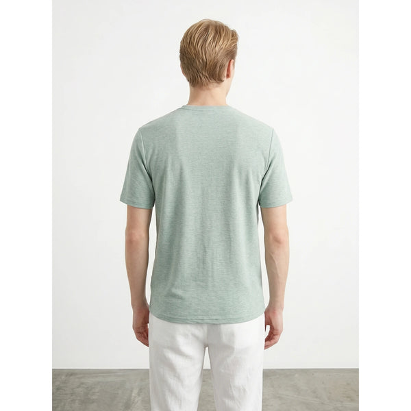 Green Relaxed Fit Mini Stripes Tshirt | Montivo Pakistan