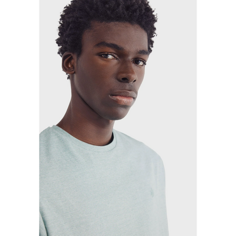 Green Relaxed Fit Mini Stripes Tshirt | Montivo Pakistan