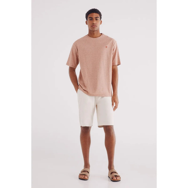 Rust Relaxed Fit Mini Stripes Tshirt | Montivo Pakistan