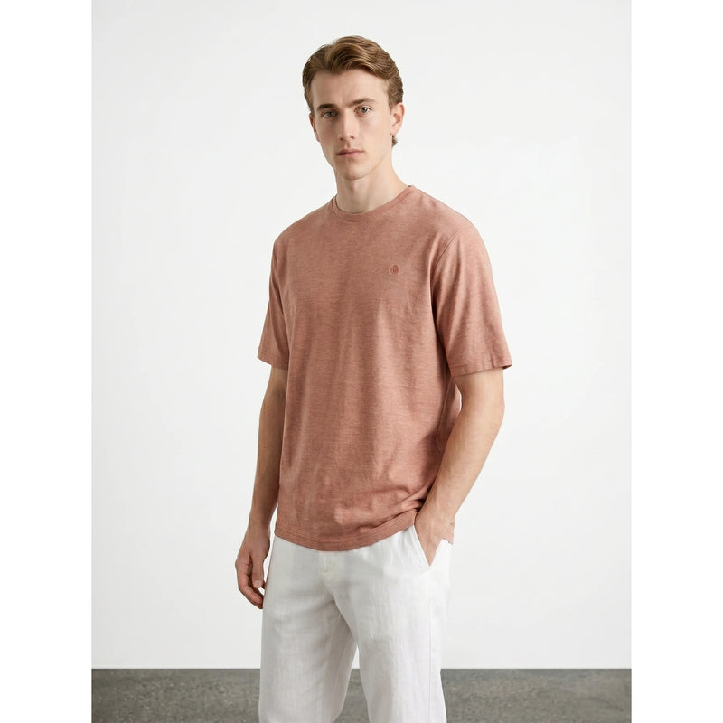Rust Relaxed Fit Mini Stripes Tshirt | Montivo Pakistan