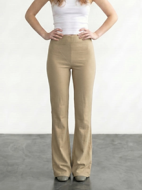 Beige Flare Trousers | Montivo Pakistan