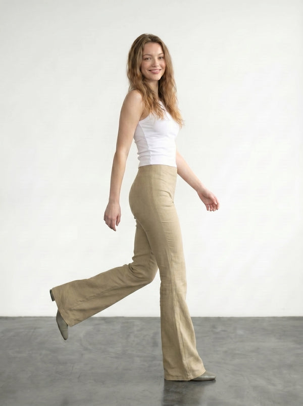 Beige Flare Trousers | Montivo Pakistan