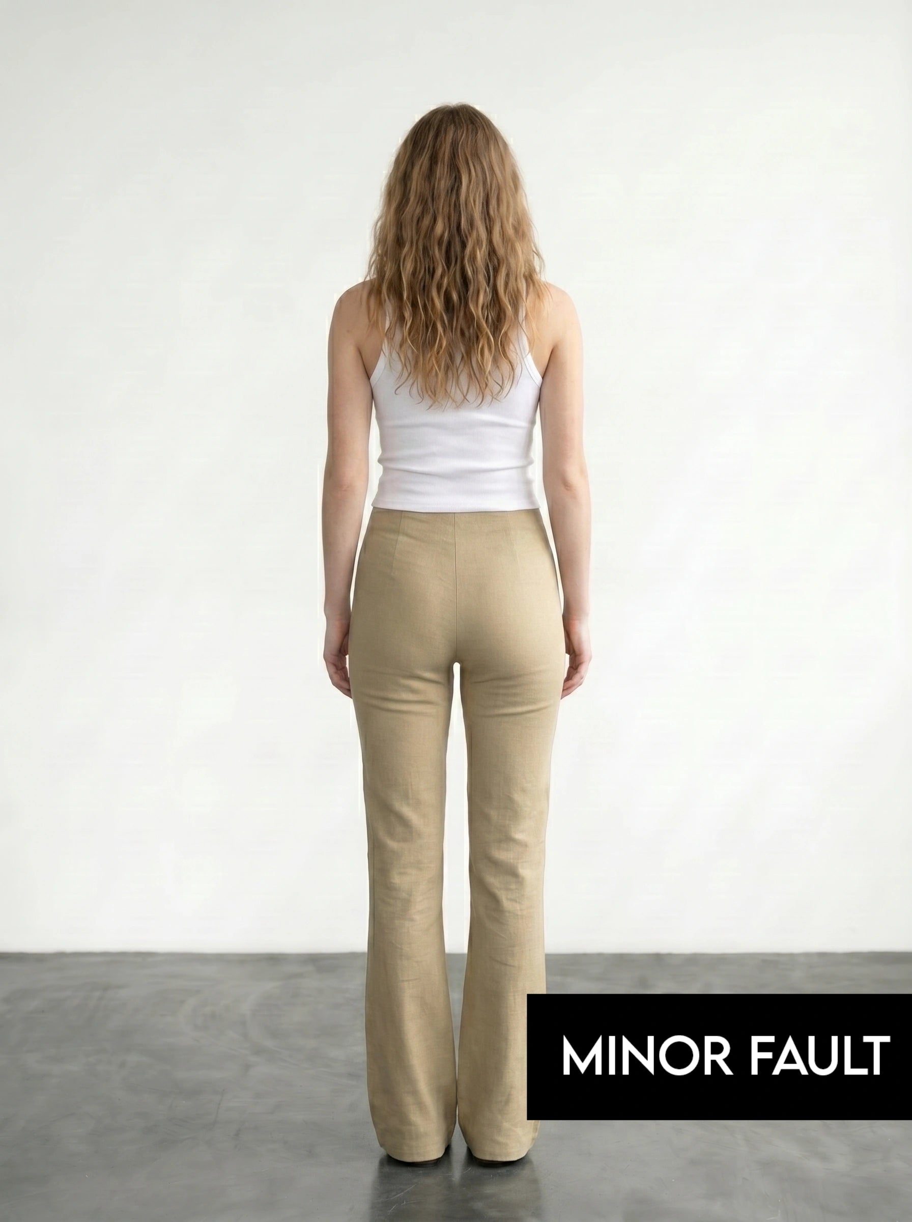 (Minor Fault) Beige Flare Trousers | Montivo Pakistan