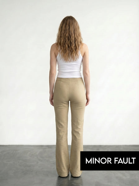 (Minor Fault) Beige Flare Trousers | Montivo Pakistan