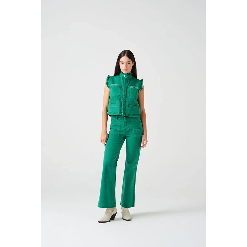 Green Loose Flare Jeans | Montivo Pakistan