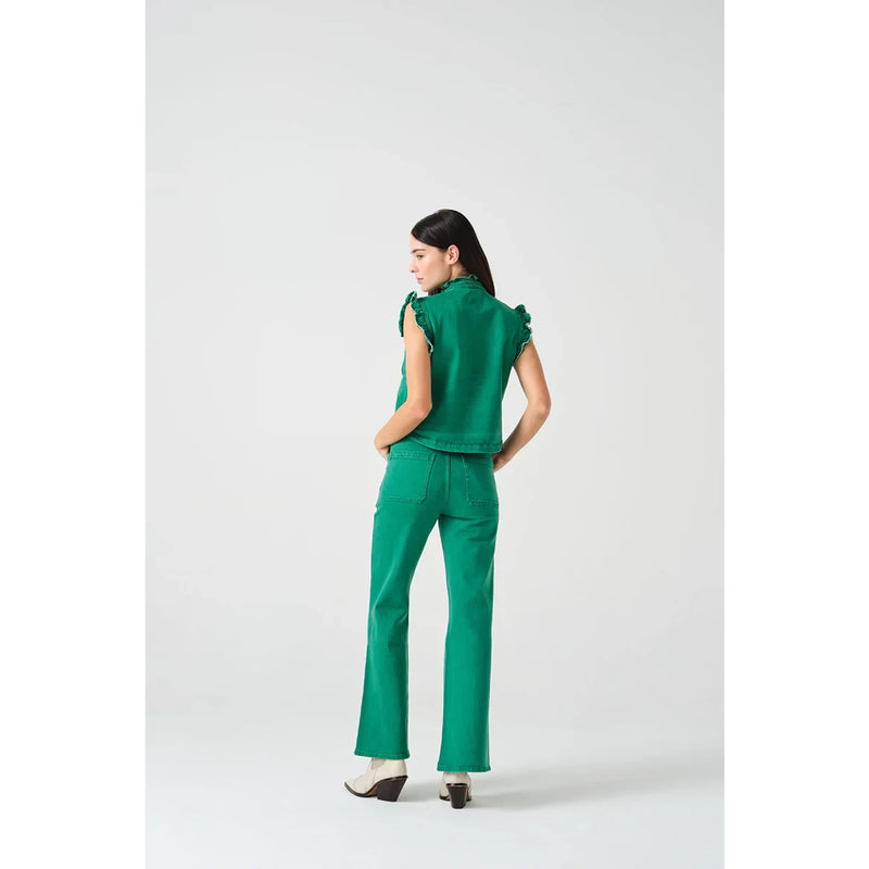 Green Loose Flare Jeans | Montivo Pakistan