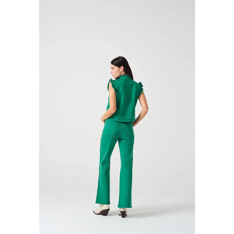 Green Loose Flare Jeans | Montivo Pakistan