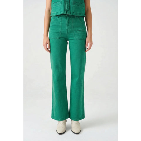 Green Loose Flare Jeans | Montivo Pakistan