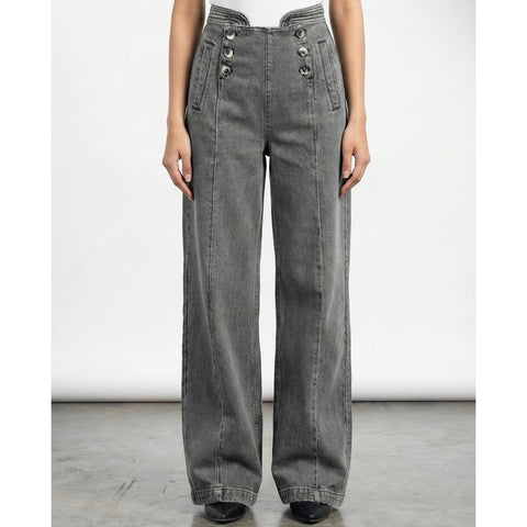 Grey Long Wide Leg Jeans | Montivo Pakistan