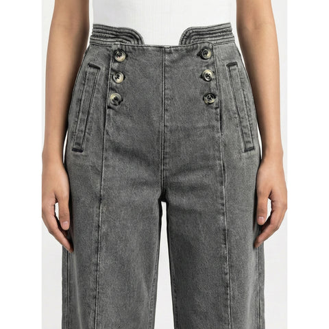 Grey Long Wide Leg Jeans | Montivo Pakistan