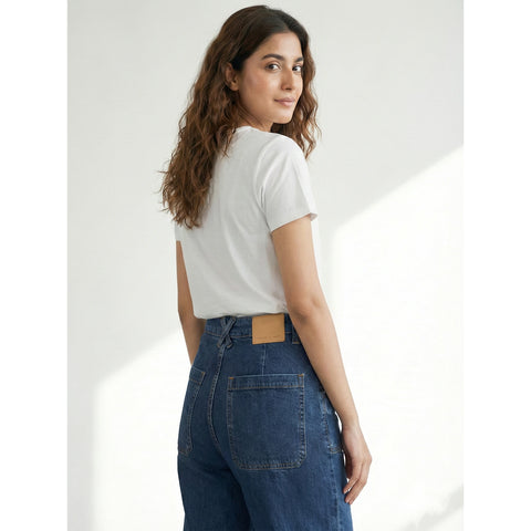 Blue Wide Leg Flare Jeans | Montivo Pakistan