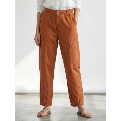 Rust Taper Barrel Denim Trousers | Montivo Pakistan