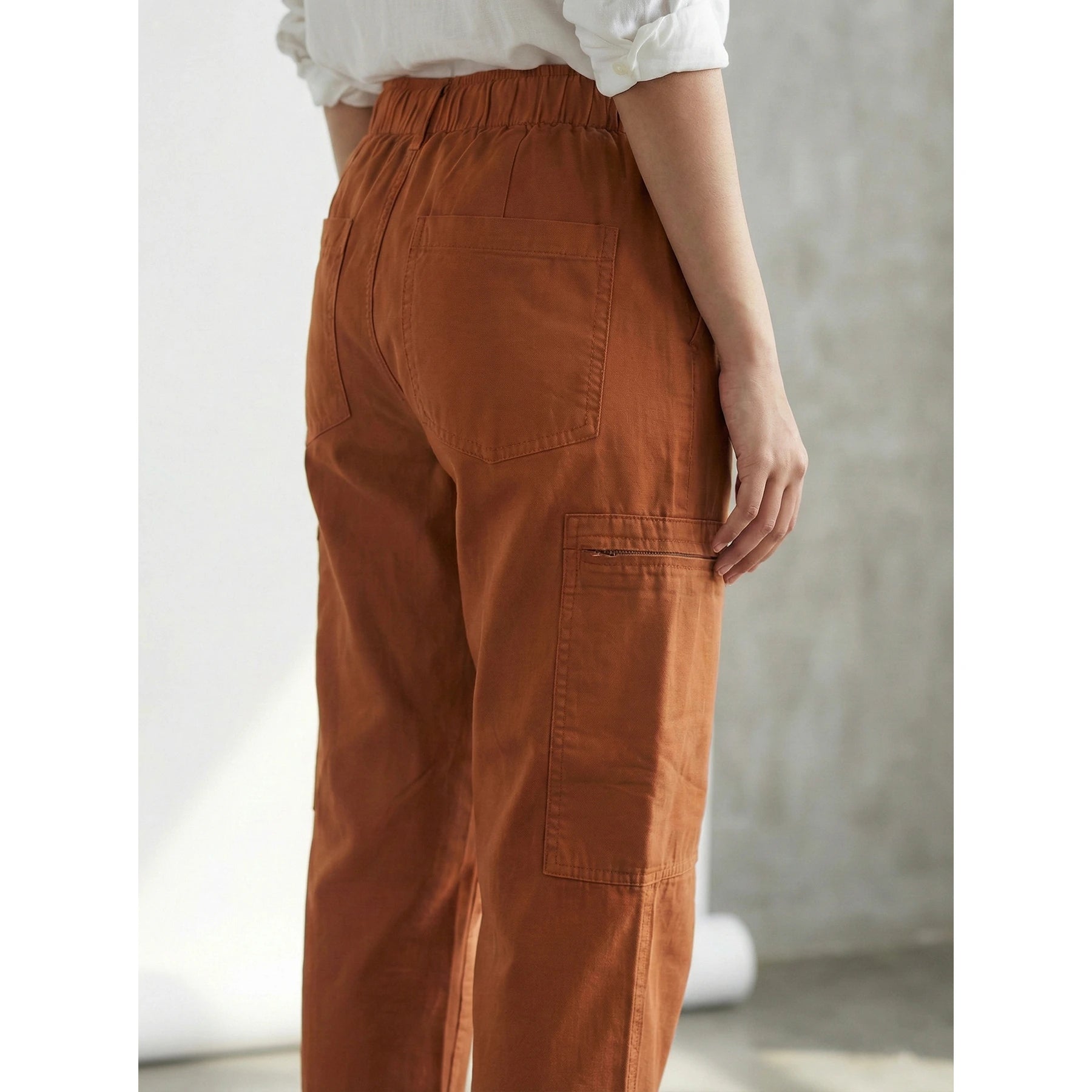 Rust Taper Barrel Denim Trousers | Montivo Pakistan