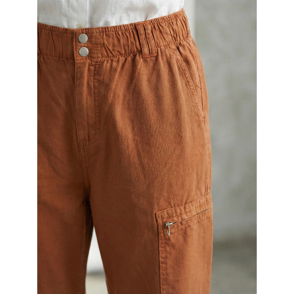 Rust Taper Barrel Denim Trousers | Montivo Pakistan