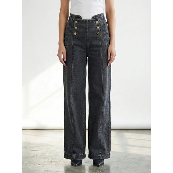 Grey Long Wide Leg Jeans | Montivo Pakistan