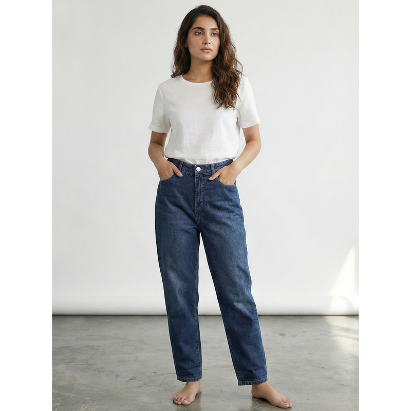 Blue Mom Loose Jeans | Montivo Pakistan