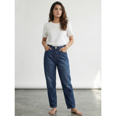 Blue Mom Loose Jeans | Montivo Pakistan