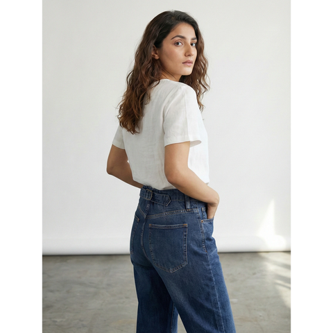 Blue Mom Loose Jeans | Montivo Pakistan