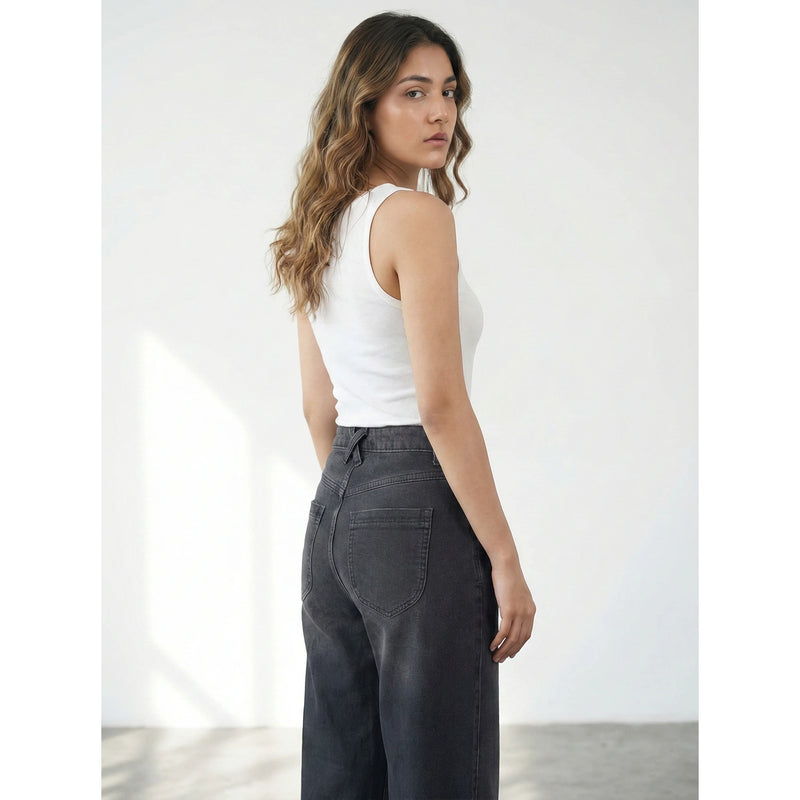 Charcoal Black Barrel Jeans | Montivo Pakistan