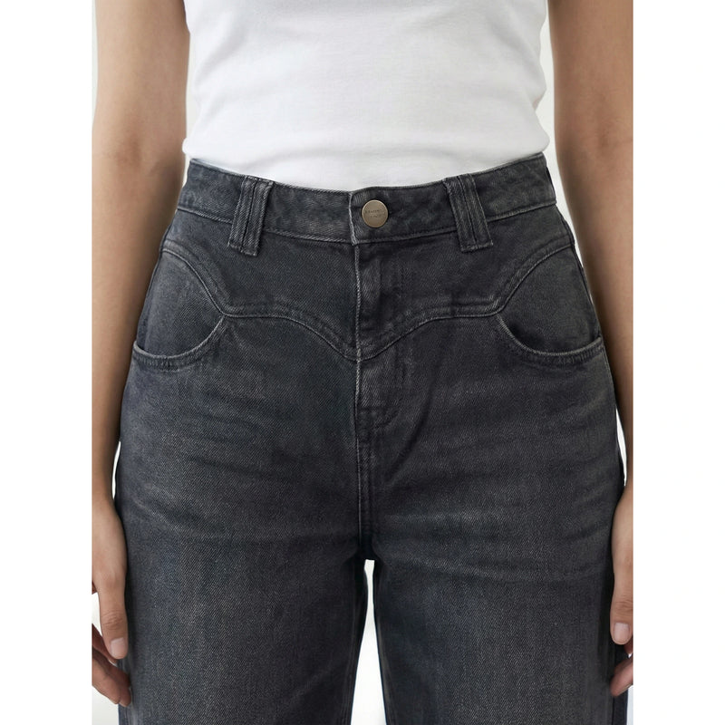 Charcoal Black Barrel Jeans | Montivo Pakistan