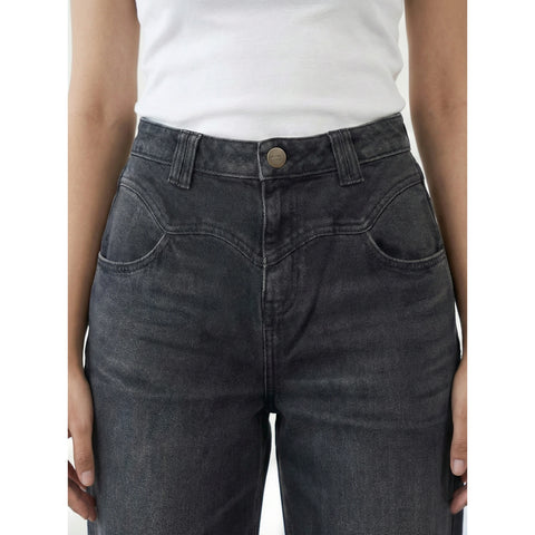 Charcoal Black Barrel Jeans | Montivo Pakistan