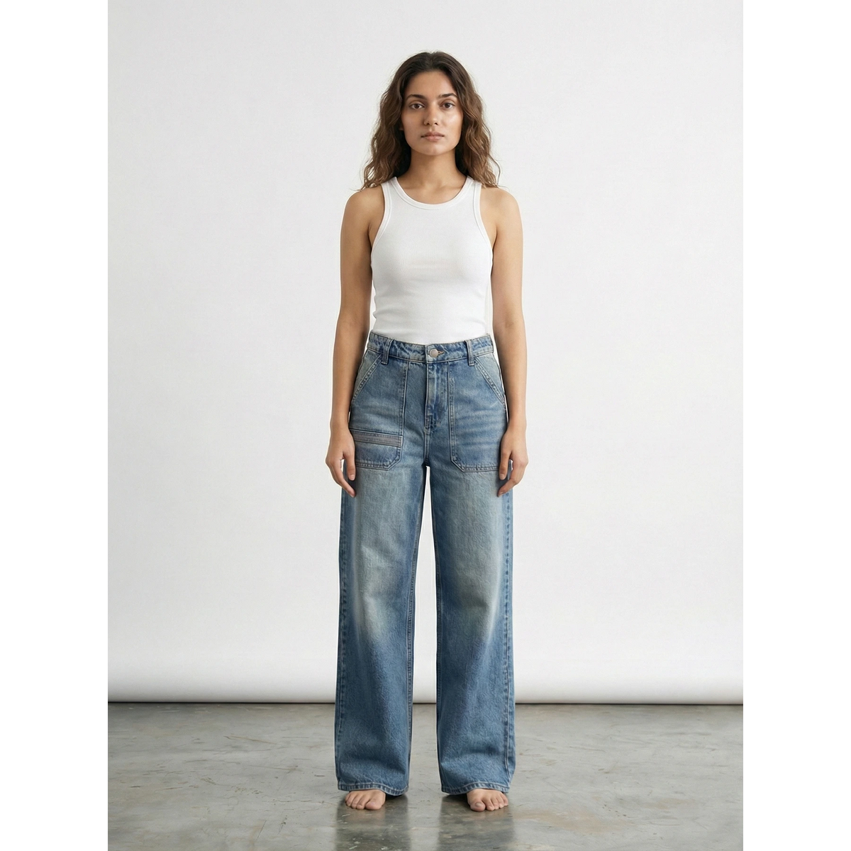 Vintage Blue Wide Leg Jeans | Montivo Pakistan