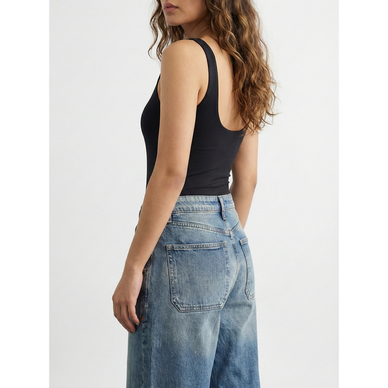 Vintage Blue Wide Leg Jeans | Montivo Pakistan