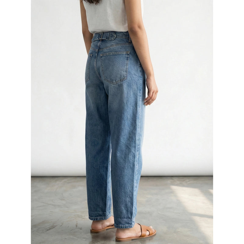 Mid Blue Mom Loose Jeans | Montivo Pakistan