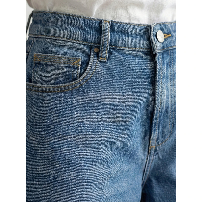 Mid Blue Mom Loose Jeans | Montivo Pakistan