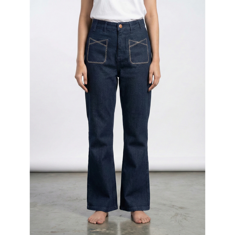 Rinse Wash Wide Leg Jeans | Montivo Pakistan