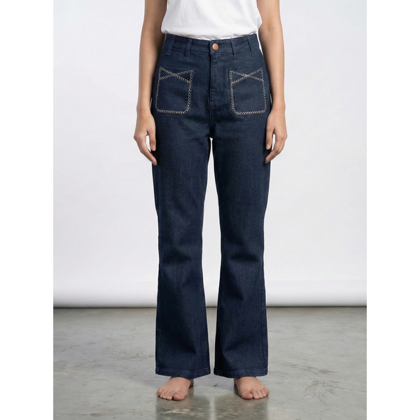 Rinse Wash Wide Leg Jeans | Montivo Pakistan