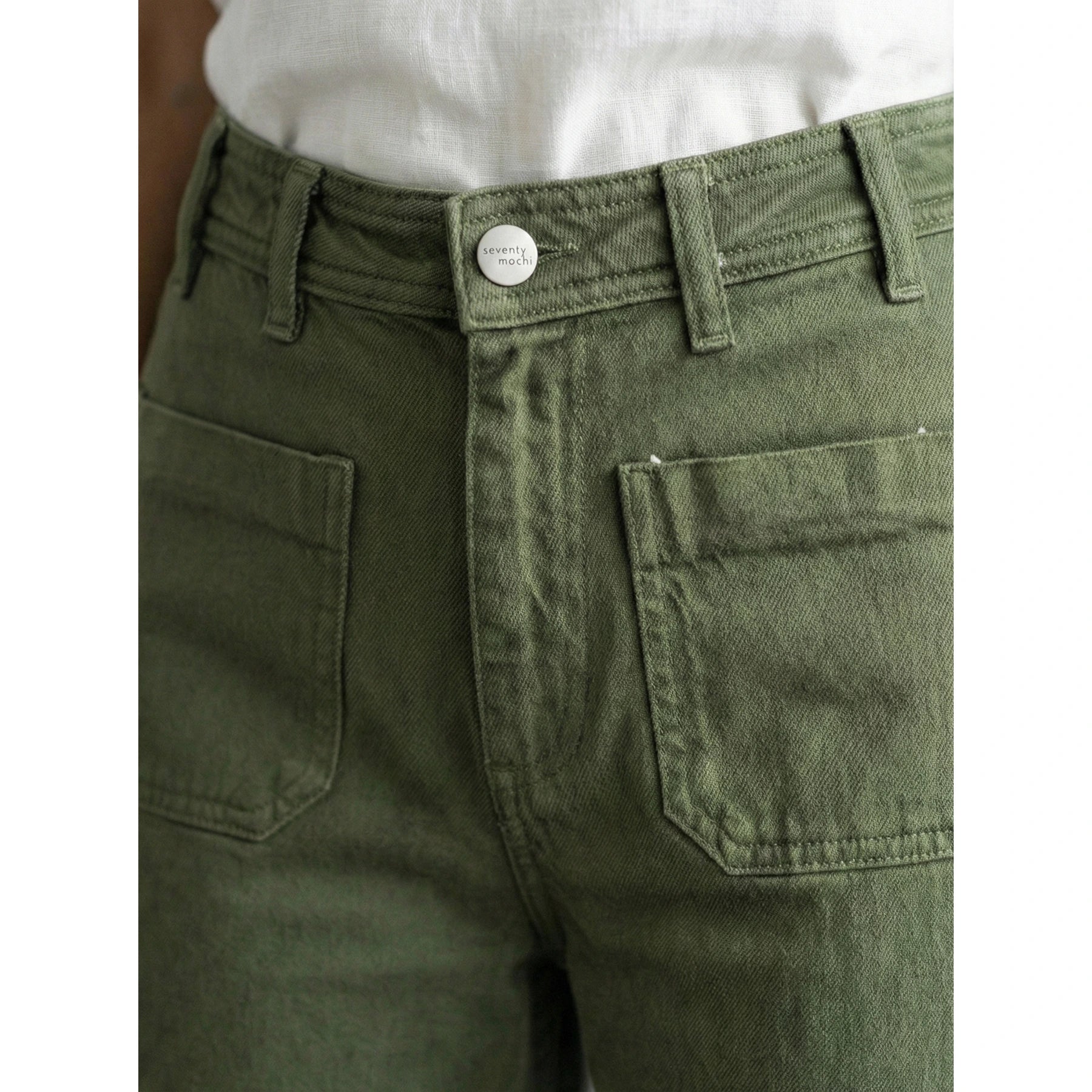 Olive Wide Leg Jeans | Montivo Pakistan