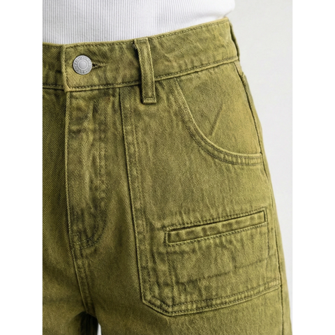 Green Wide Leg Flare Jeans | Montivo Pakistan