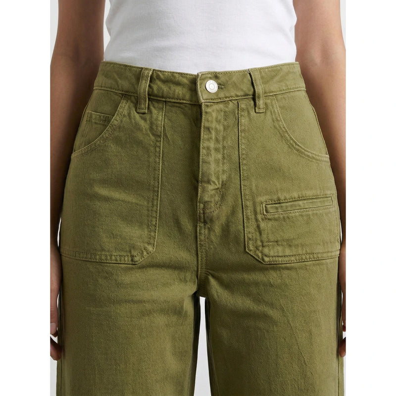 Green Wide Leg Flare Jeans | Montivo Pakistan