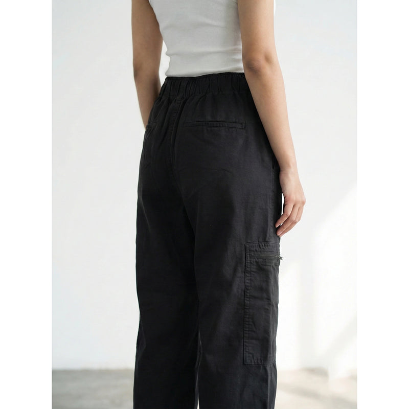 Black Wide Leg Denim Trousers | Montivo Pakistan