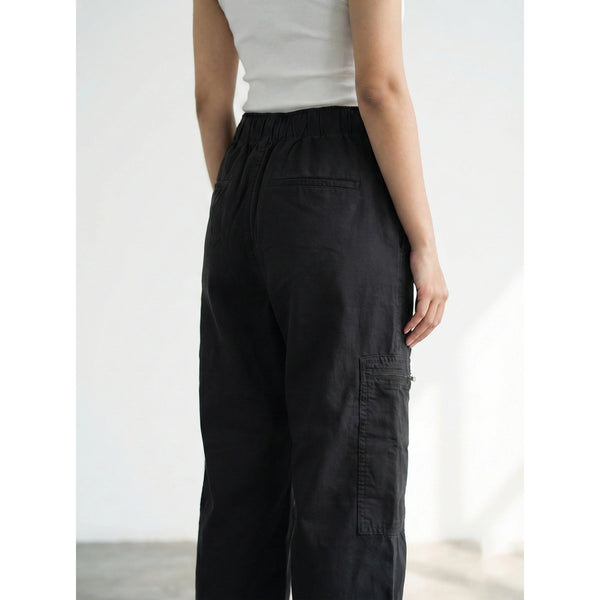 Black Wide Leg Denim Trousers | Montivo Pakistan