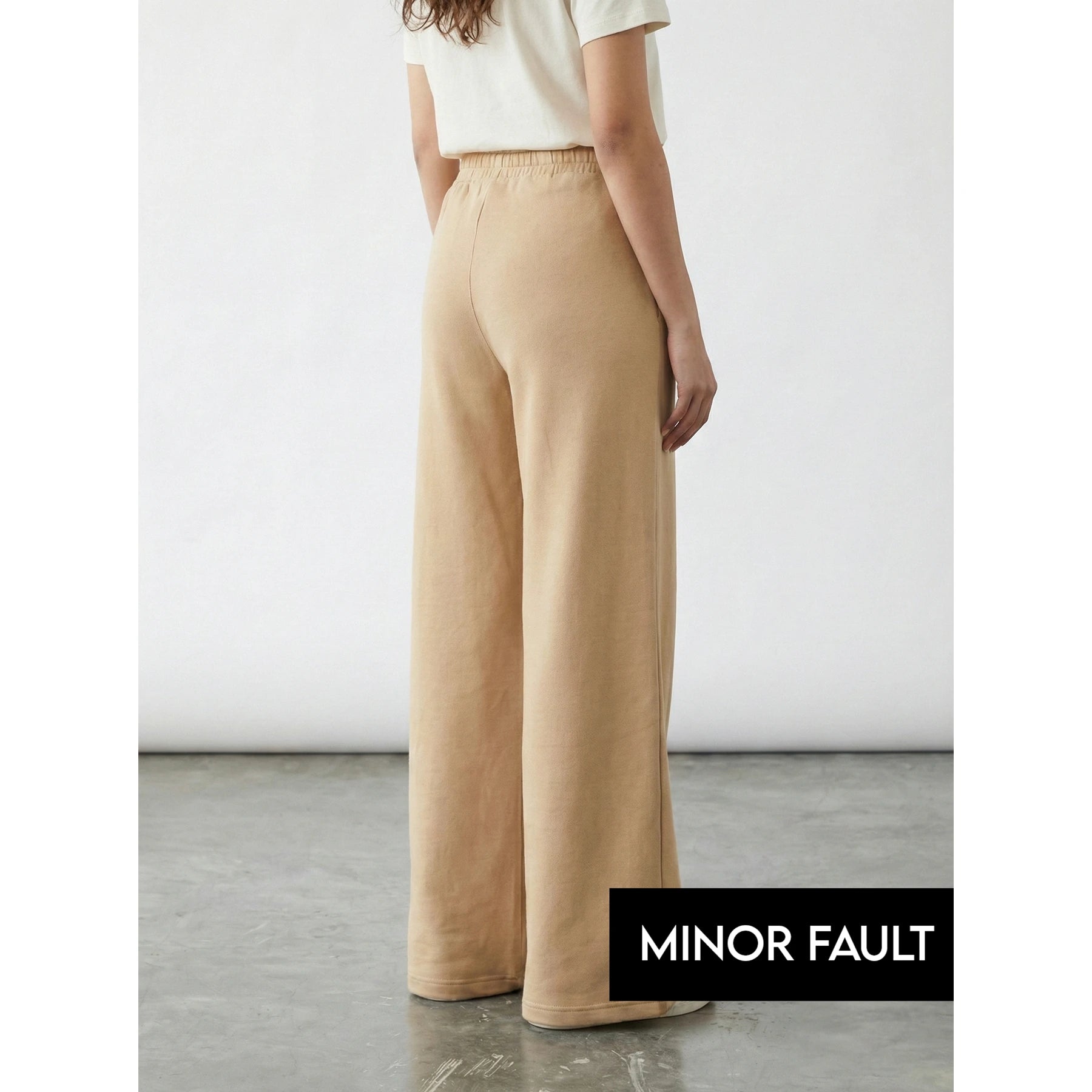 (Minor Fault) Beige Front Seam Wide Leg Trousers | Montivo Pakistan