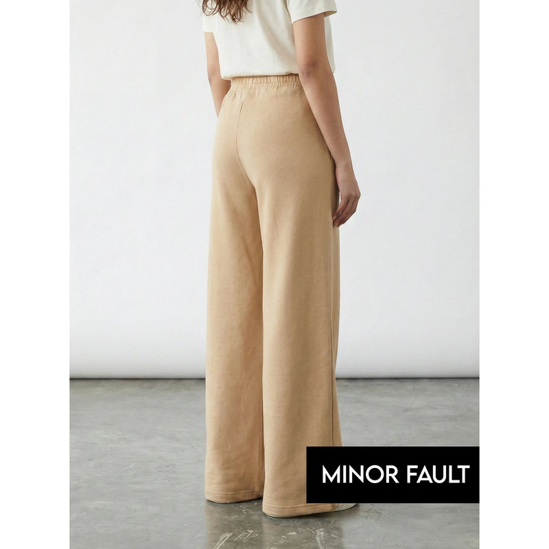 (Minor Fault) Beige Front Seam Wide Leg Trousers | Montivo Pakistan