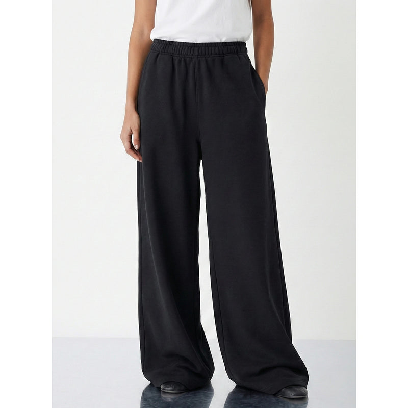 Black Extra Wide Leg Trousers | Montivo Pakistan