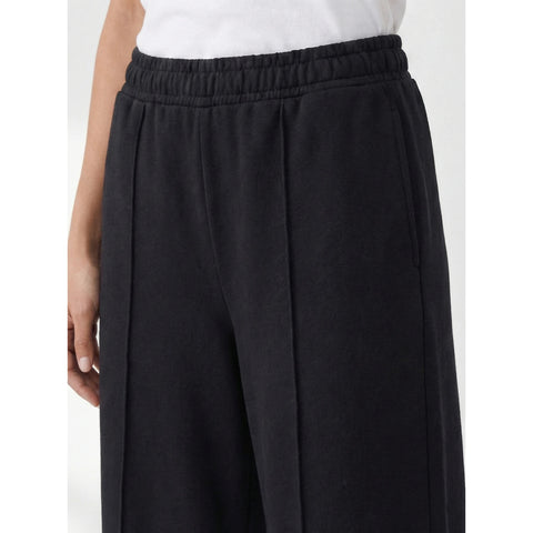 Black Front Seam Wide Leg Trousers