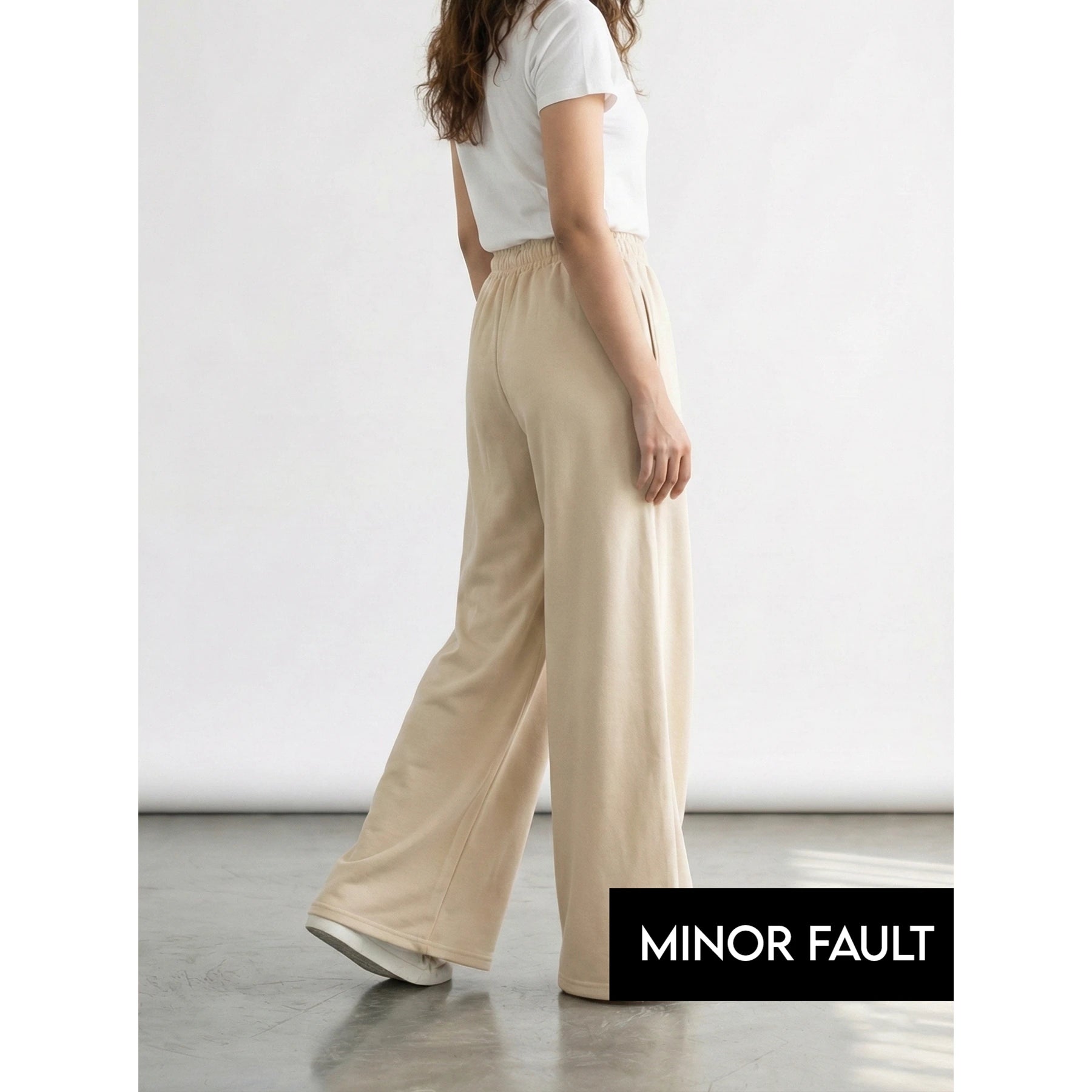 (Minor Fault) Beige Super Wide Leg Trouser | Montivo Pakistan