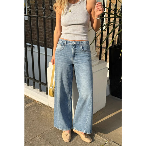 Light Mid Blue Baggy Vintage Jeans | Montivo Pakistan