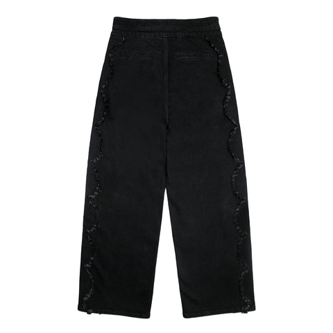 Black Scallop Wide Leg Jeans | Montivo Pakistan