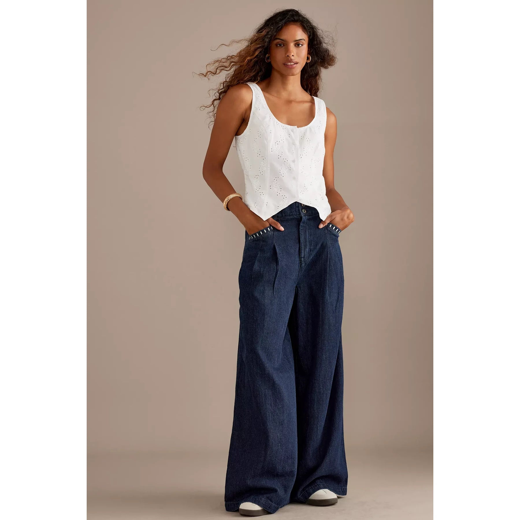 Rinse Wash Wide Leg Jeans | Montivo Pakistan