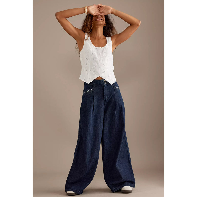 Rinse Wash Wide Leg Jeans | Montivo Pakistan