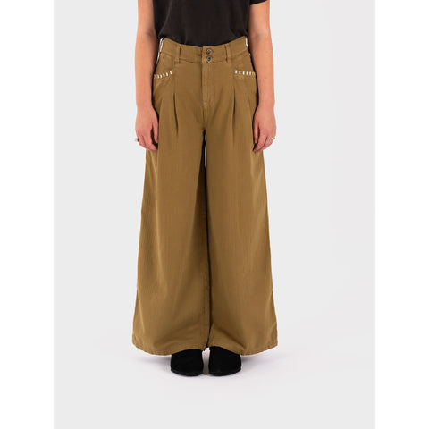 Olive Wide Leg Jeans | Montivo Pakistan