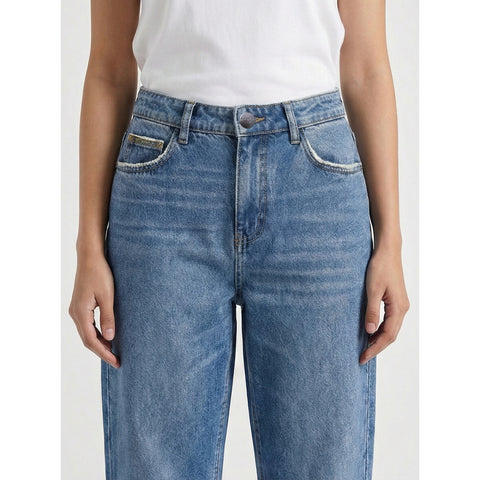 Mid Blue Mom Loose Jeans | Montivo Pakistan
