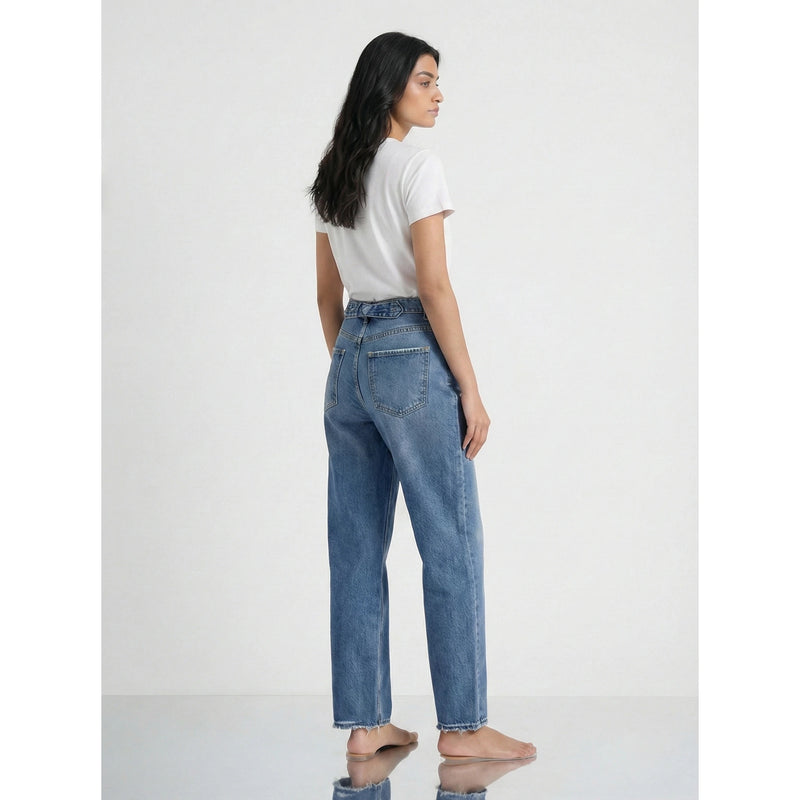 Mid Blue Mom Loose Jeans | Montivo Pakistan