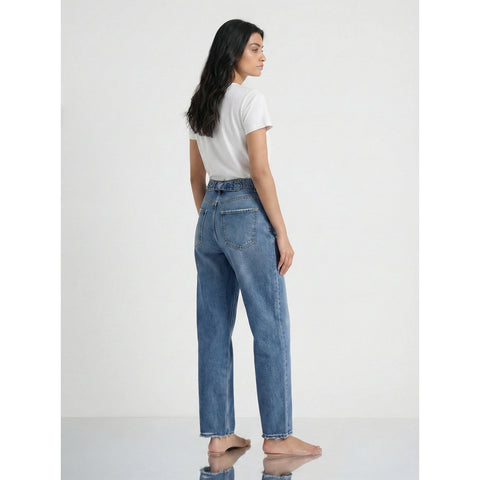 Mid Blue Mom Loose Jeans | Montivo Pakistan